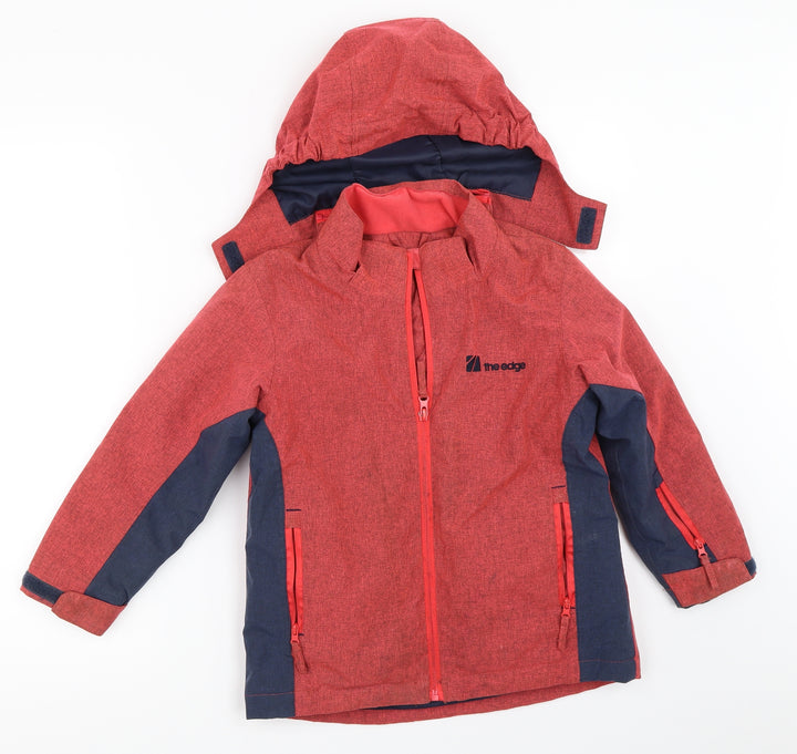 The Edge Girls Red Basic Coat Coat Size 5-6 Years
