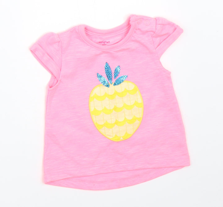 F&F Girls Pink   Basic T-Shirt Size 0-3 Months
