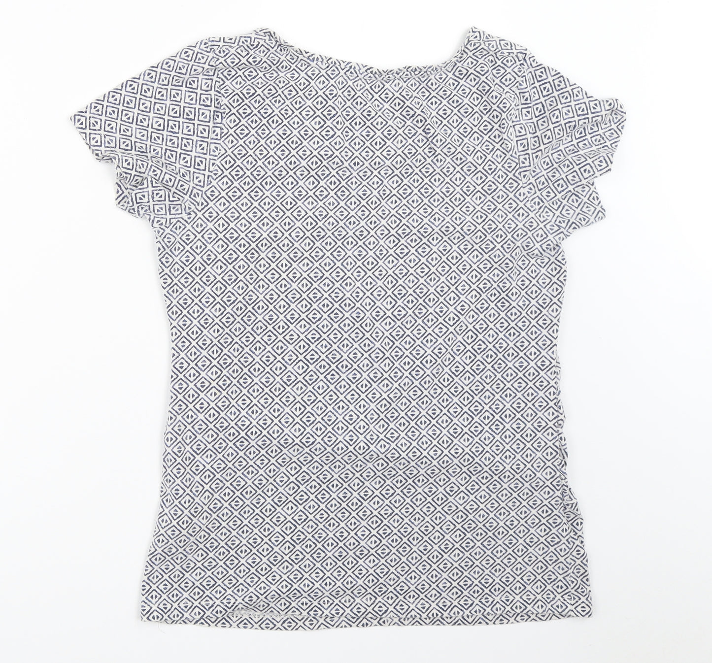 ESMARA Womens White Geometric  Basic T-Shirt Size M