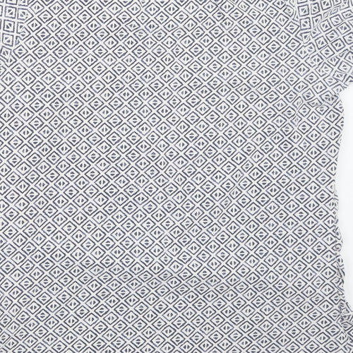 ESMARA Womens White Geometric  Basic T-Shirt Size M