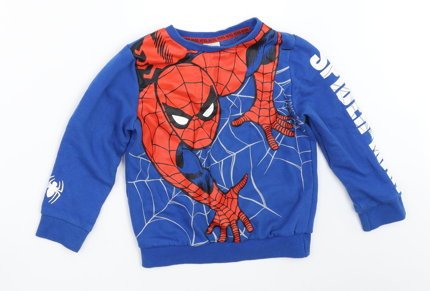 F&F Boys Blue   Pullover Sweatshirt Size 5-6 Years  - spiderman