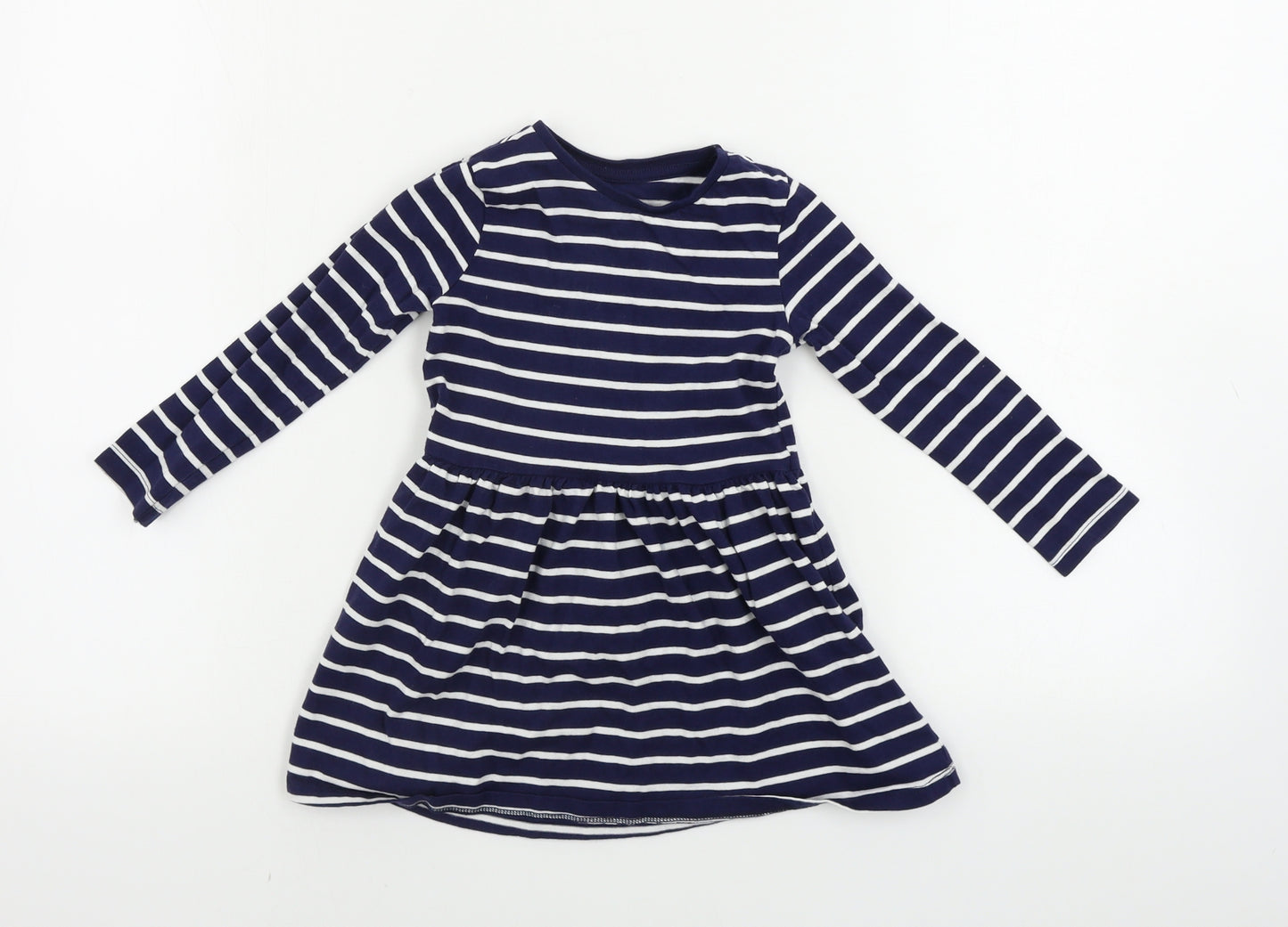H&M  Girls Blue Striped  A-Line  Size 2-3 Years