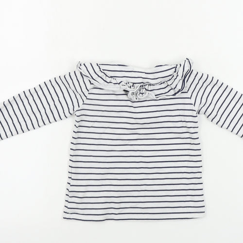 H&M  Boys White Striped  Basic T-Shirt Size 12-18 Months