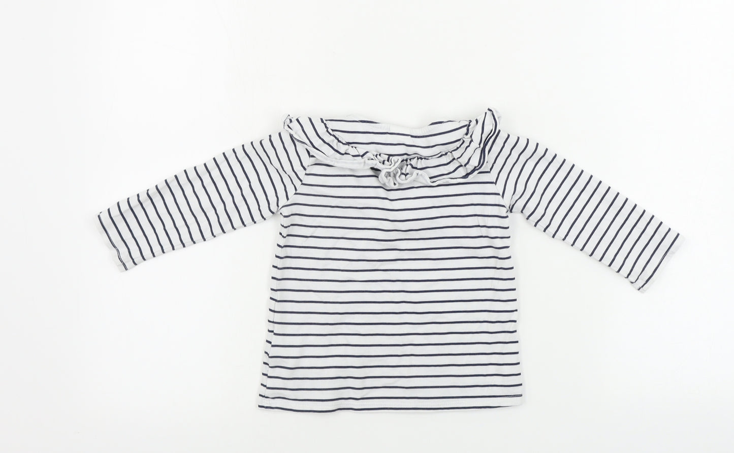 H&M  Boys White Striped  Basic T-Shirt Size 12-18 Months