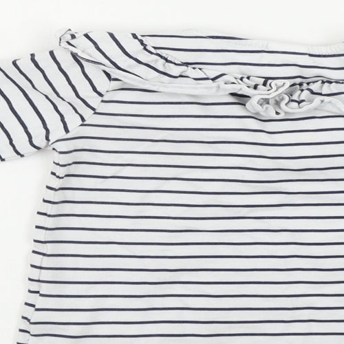 H&M  Boys White Striped  Basic T-Shirt Size 12-18 Months