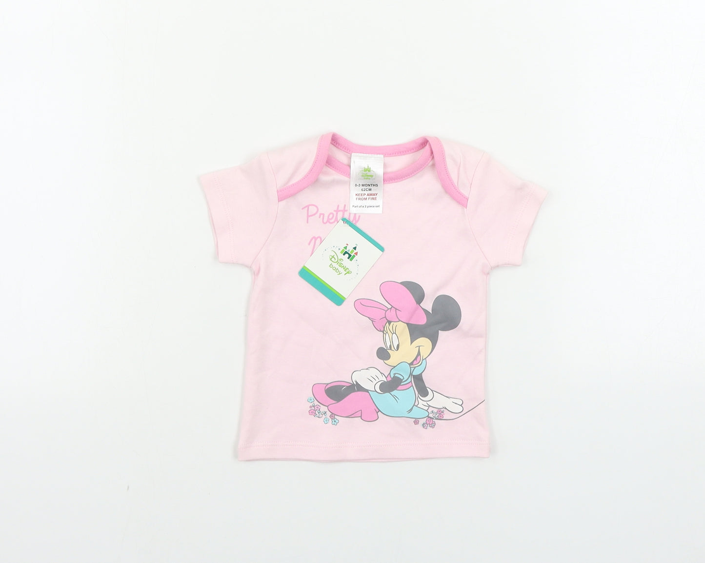 Disney Girls Pink   Basic T-Shirt Size 0-3 Months