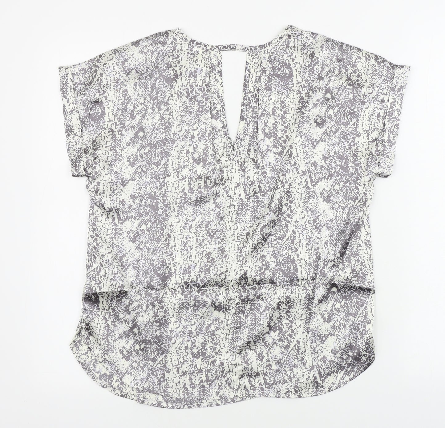 Avon Womens Beige Animal Print  Basic Blouse Size 8