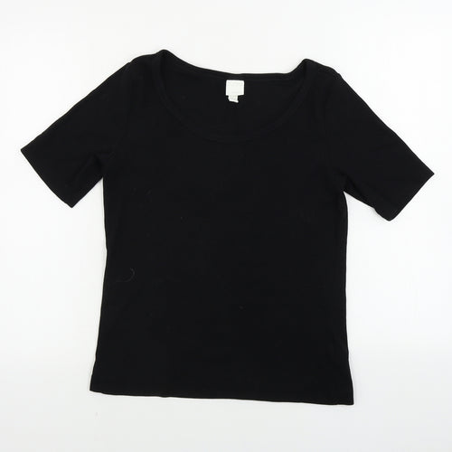 H&M  Womens Black   Basic T-Shirt Size L