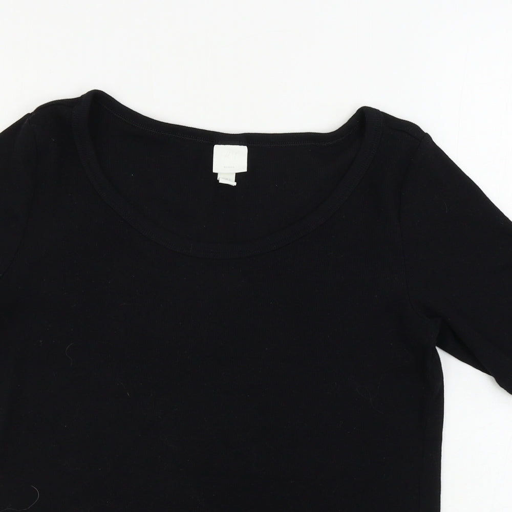 H&M  Womens Black   Basic T-Shirt Size L