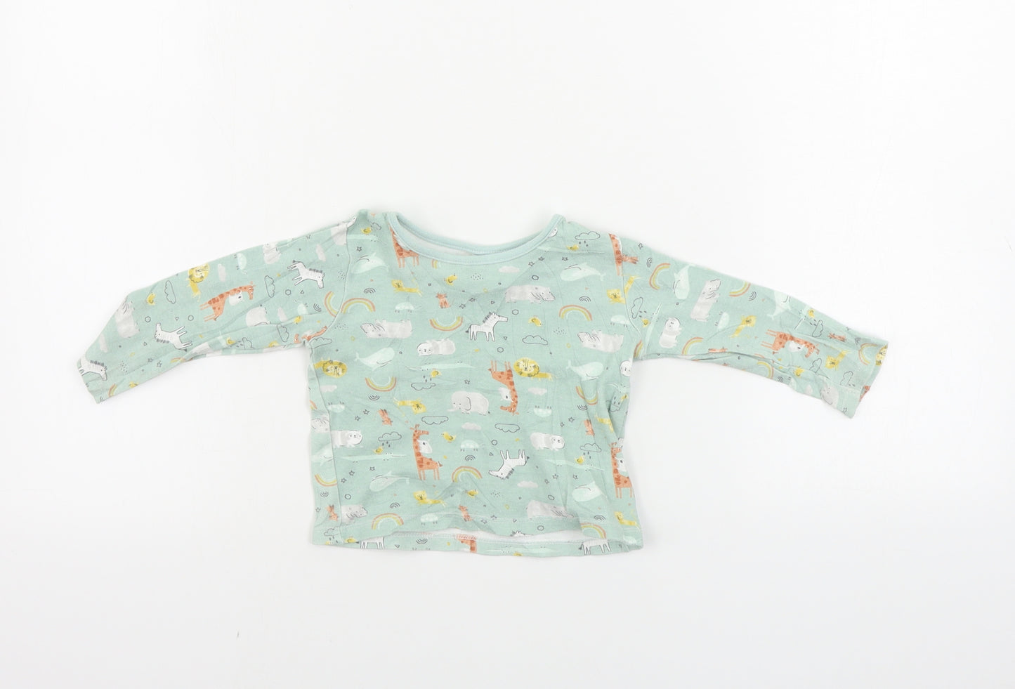 Primark  Boys Green Animal Print  Basic T-Shirt Size 9-12 Months