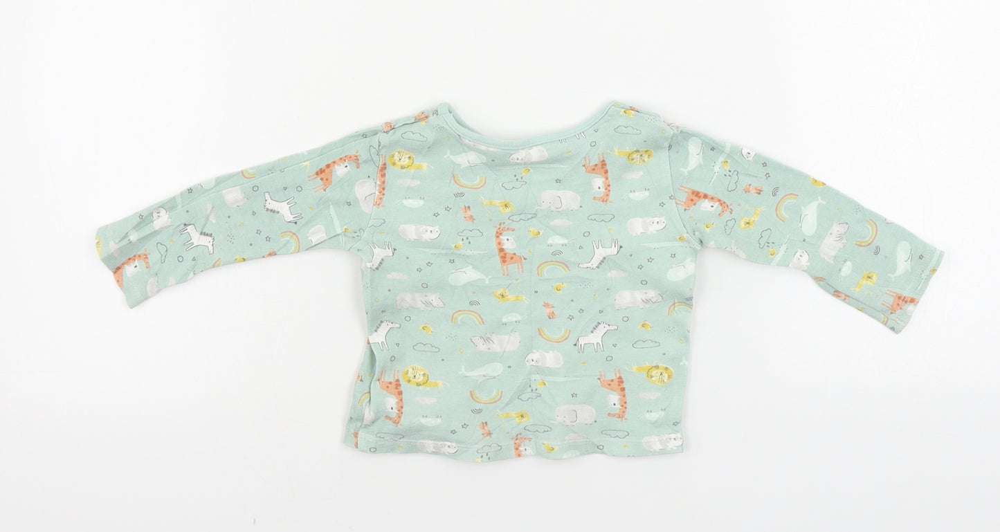 Primark  Boys Green Animal Print  Basic T-Shirt Size 9-12 Months