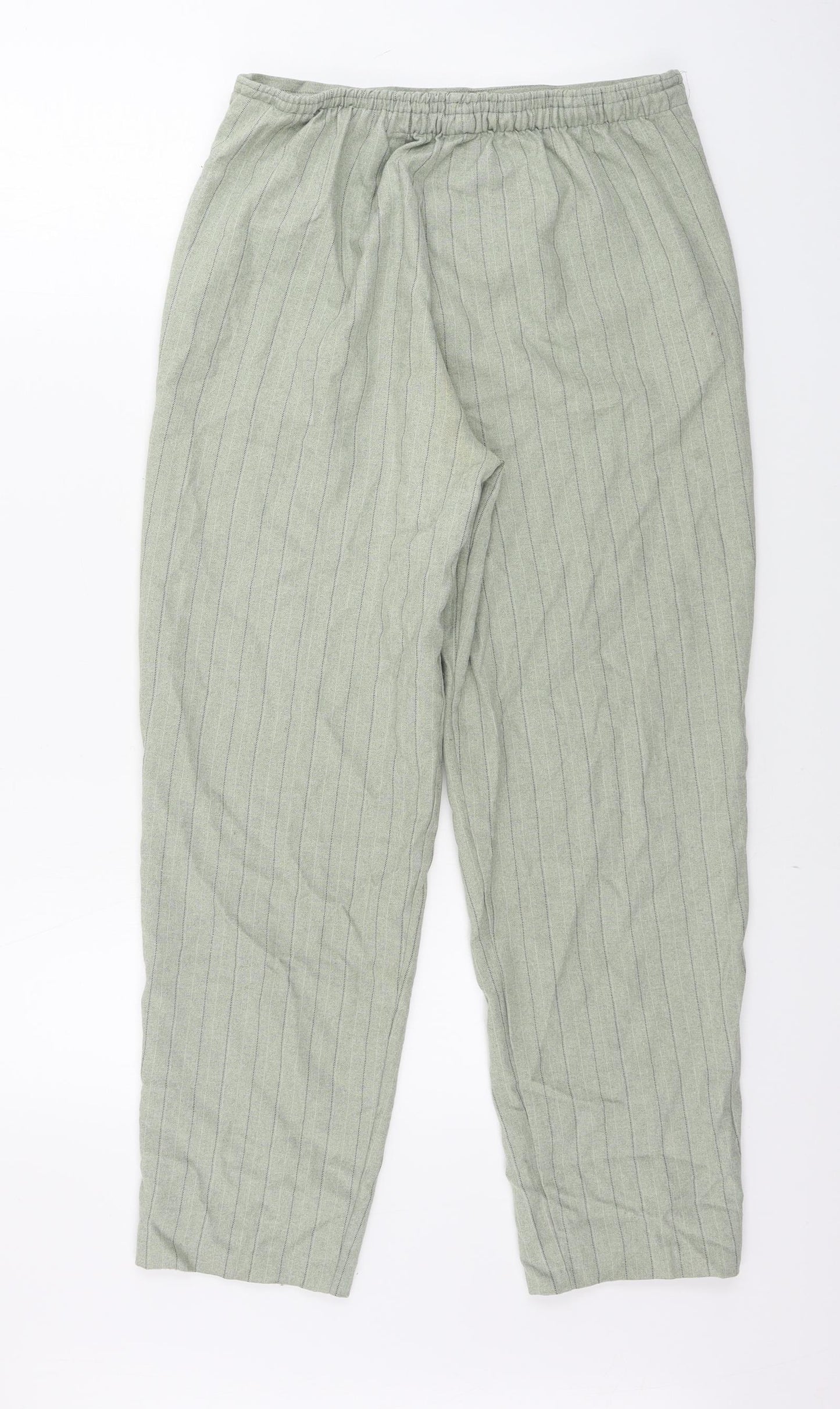 the nicole lewis collection  Womens Green Striped  Trousers  Size 12 L26 in