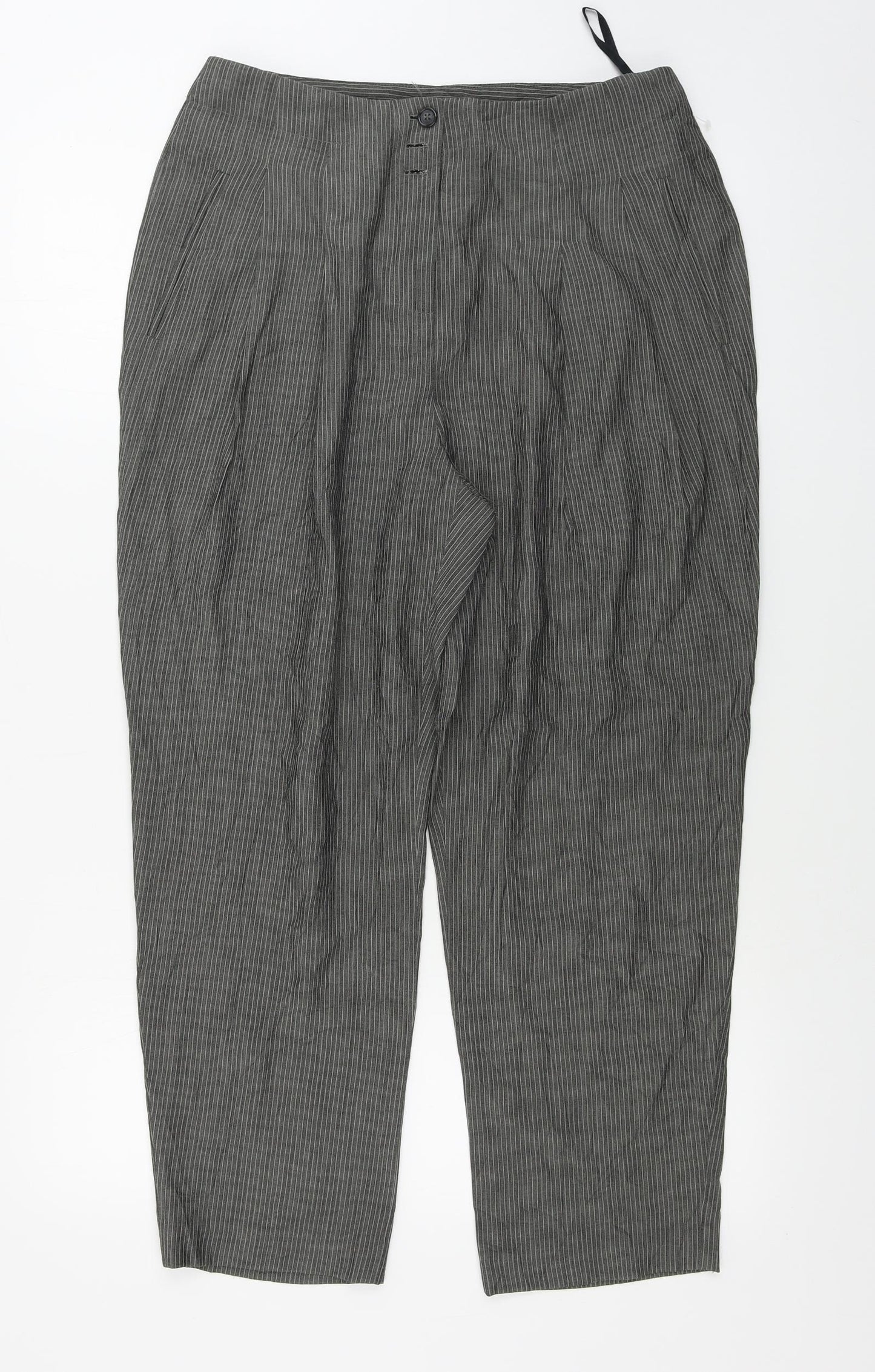 Phase Eight Womens Grey Striped  Trousers  Size 12 L23 in