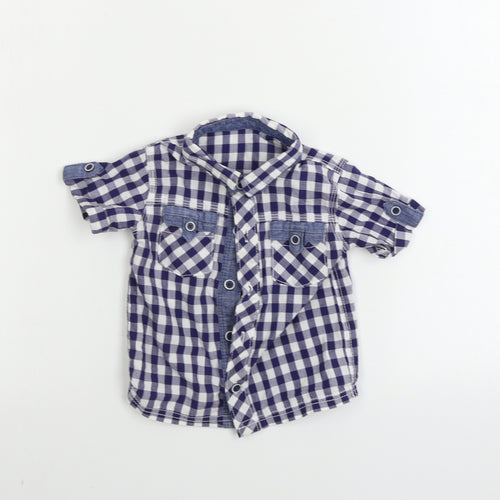 George Boys White Check  Basic Button-Up Size 6-9 Months