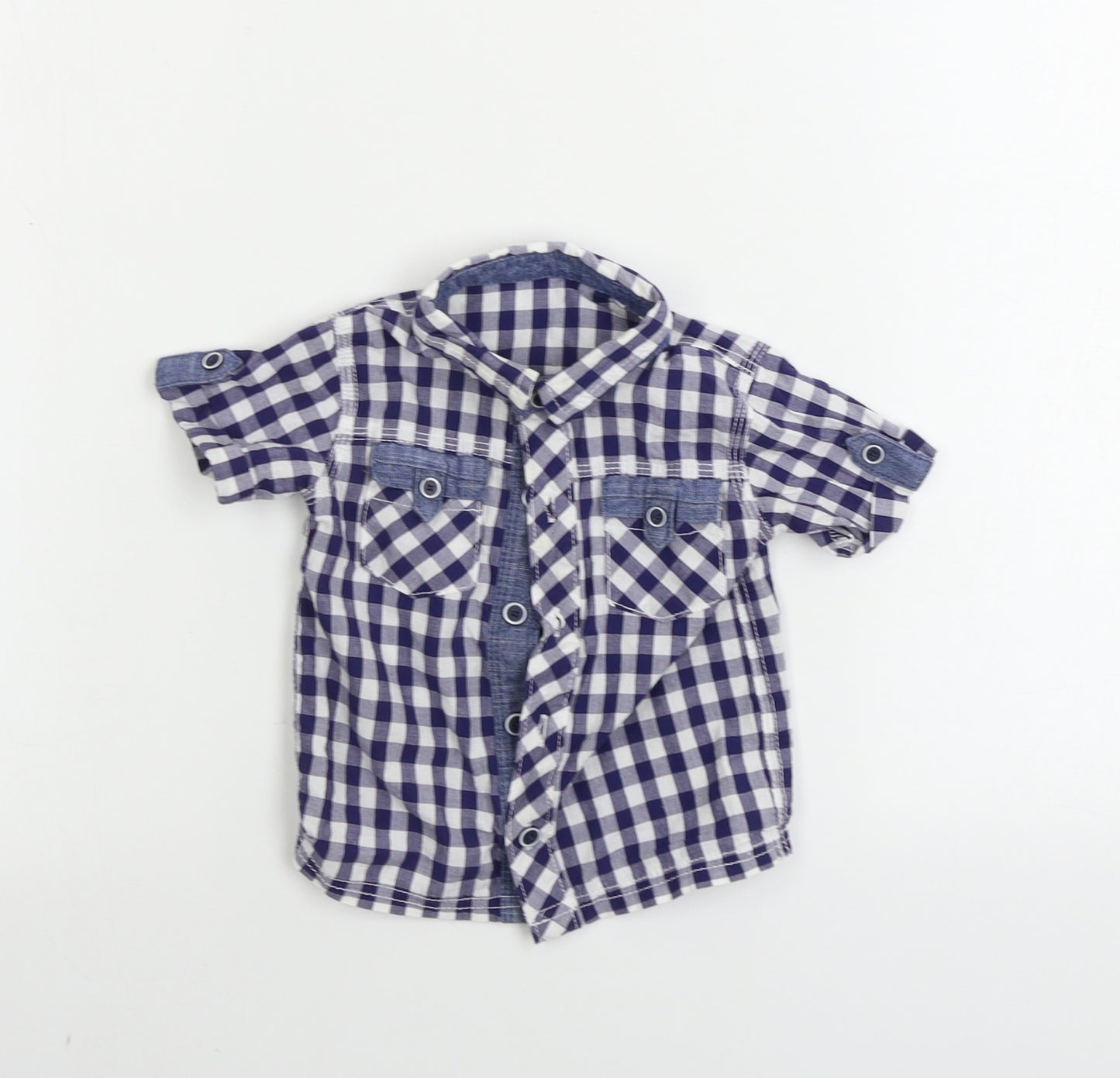 George Boys White Check  Basic Button-Up Size 6-9 Months