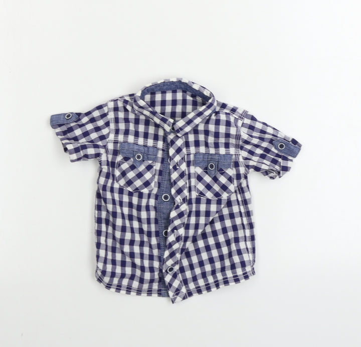 George Boys White Check  Basic Button-Up Size 6-9 Months