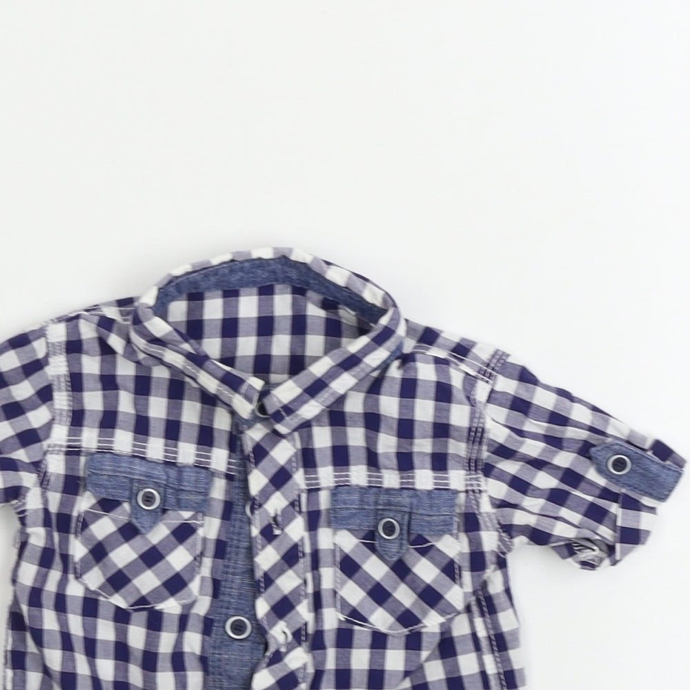 George Boys White Check  Basic Button-Up Size 6-9 Months