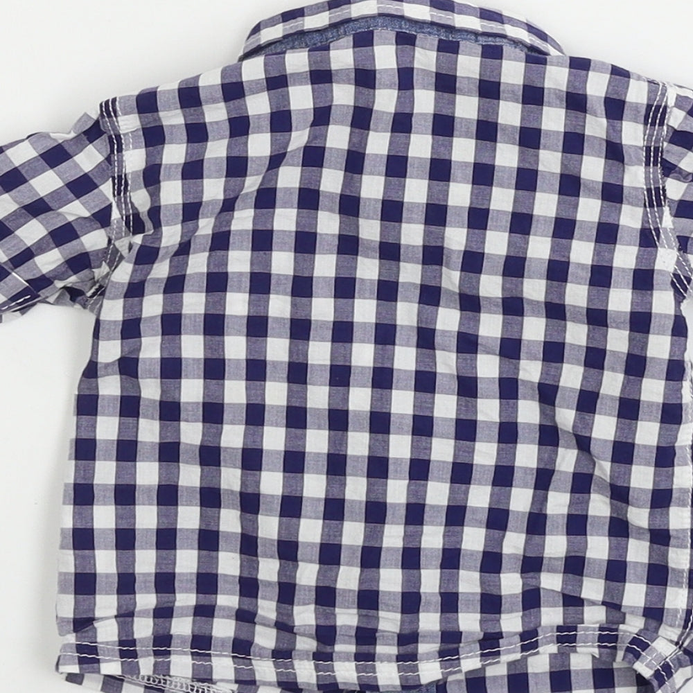 George Boys White Check  Basic Button-Up Size 6-9 Months