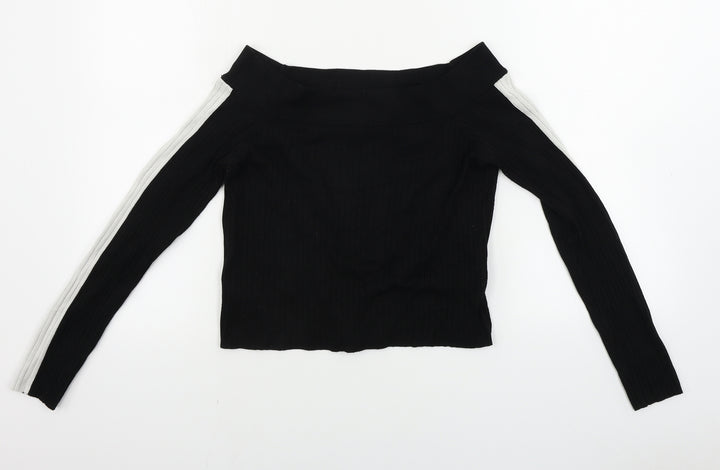 H&M  Womens Black Houndstooth  Pullover Jumper Size L