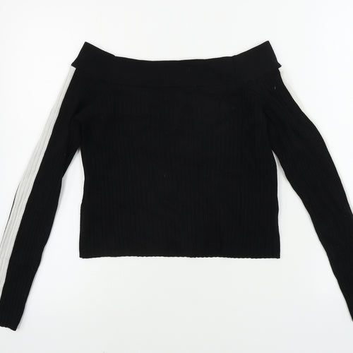 H&M  Womens Black Houndstooth  Pullover Jumper Size L