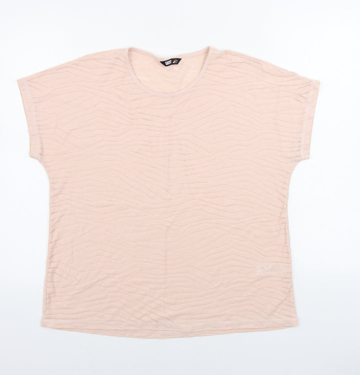 F&F Womens Pink Animal Print Basic T-Shirt Size 12