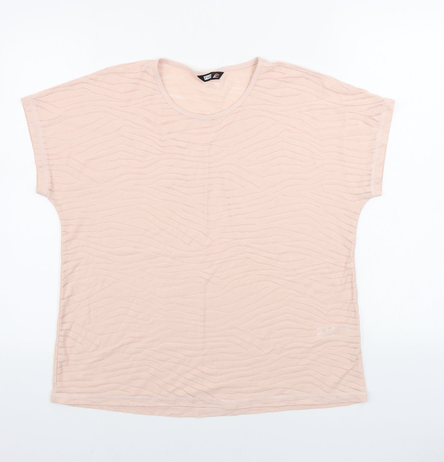 F&F  Womens Pink Animal Print  Basic T-Shirt Size 12