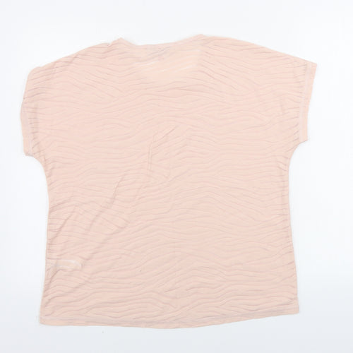 F&F  Womens Pink Animal Print  Basic T-Shirt Size 12