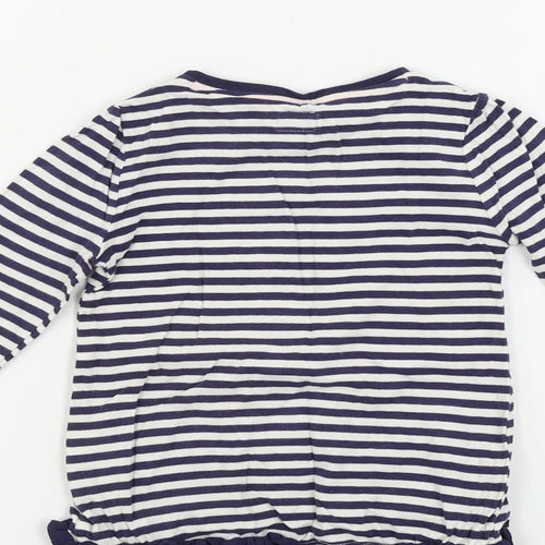 F&F  Girls Blue Striped  Basic T-Shirt Size 12-18 Months