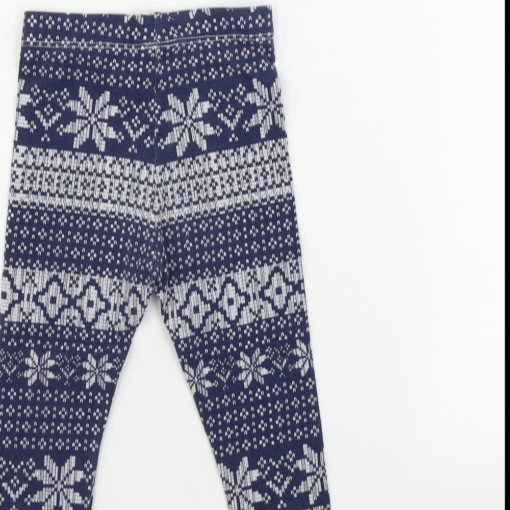 NEXT  Girls Blue Geometric  Jegging Trousers Size 2 Years
