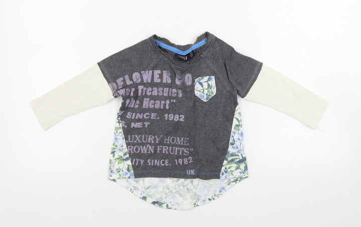 NEXT  Girls Grey   Basic T-Shirt Size 12-18 Months