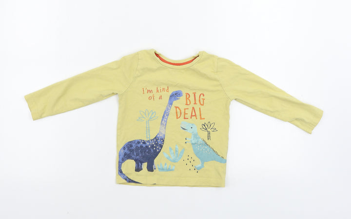 Nutmeg  Girls Yellow   Basic T-Shirt Size 2-3 Years