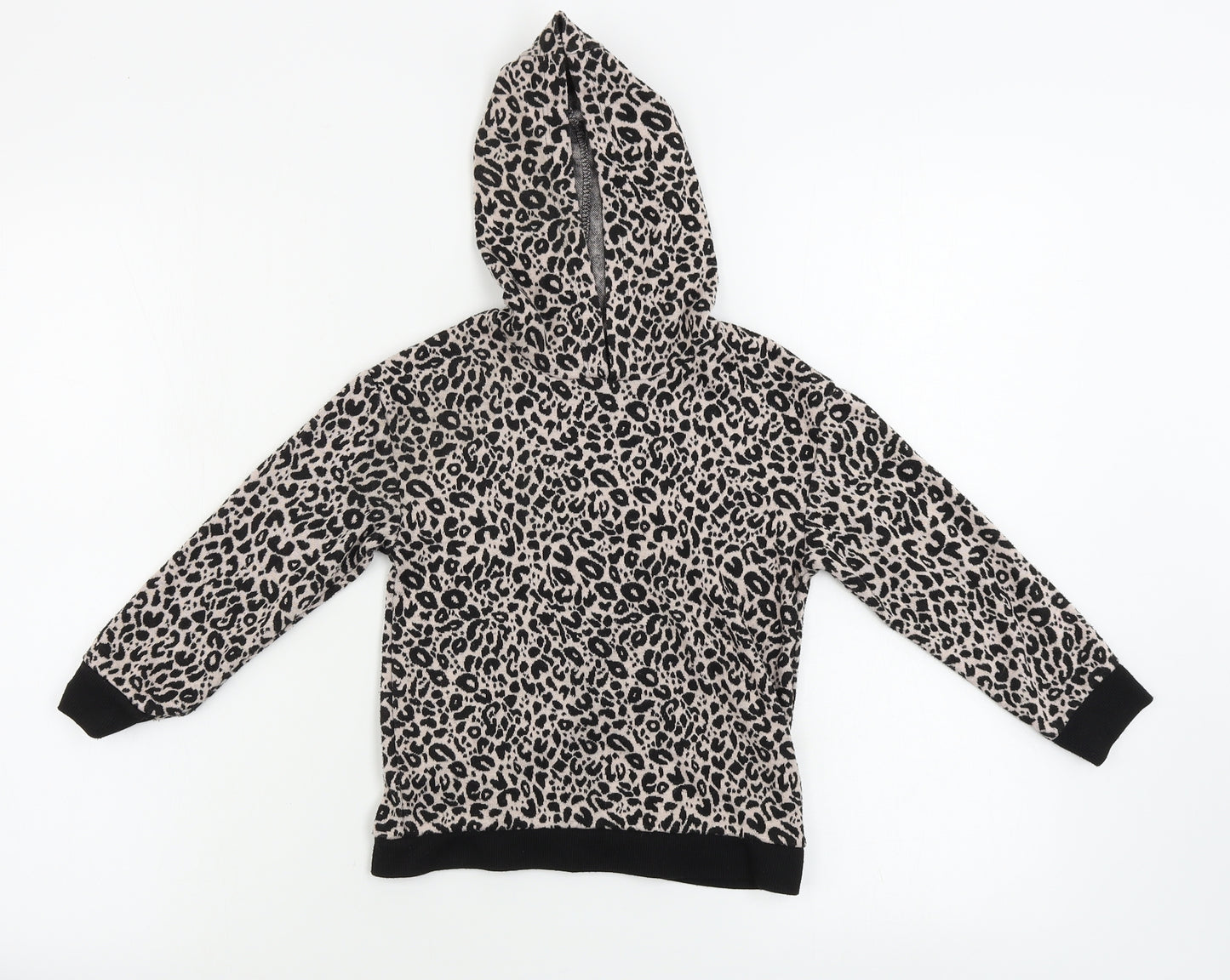 George  Girls Pink Animal Print  Pullover Hoodie Size 4-5 Years
