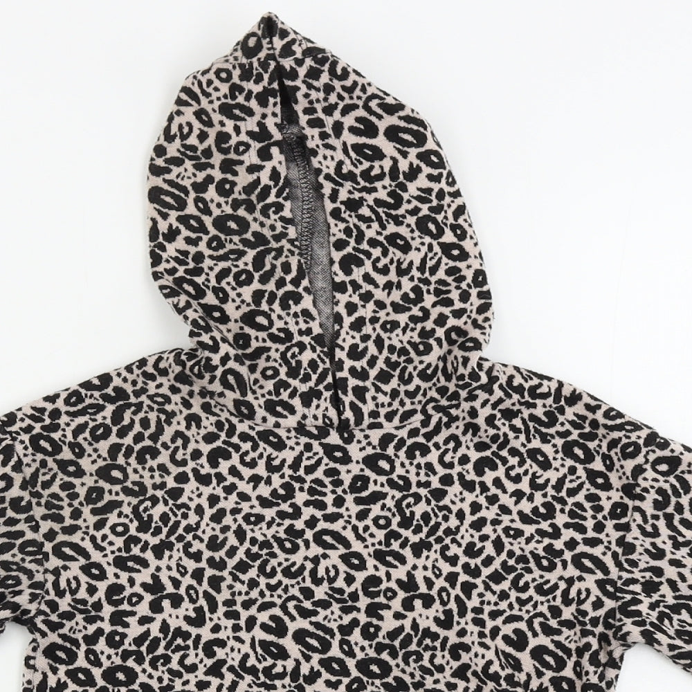 George  Girls Pink Animal Print  Pullover Hoodie Size 4-5 Years