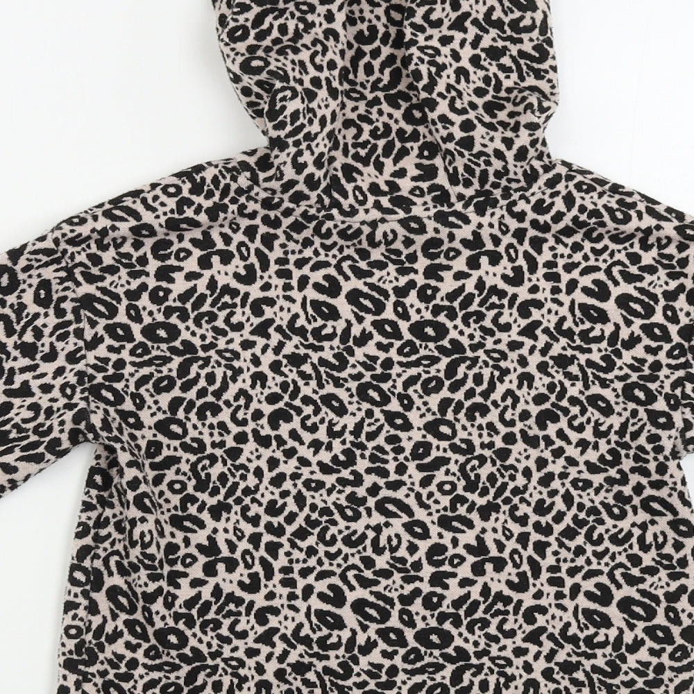 George  Girls Pink Animal Print  Pullover Hoodie Size 4-5 Years