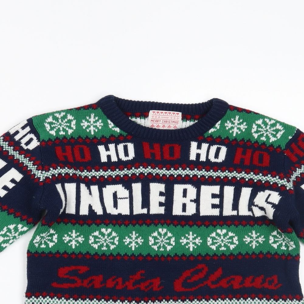 George Boys Multicoloured Fair Isle  Pullover Jumper Size 9-10 Years  - christmas