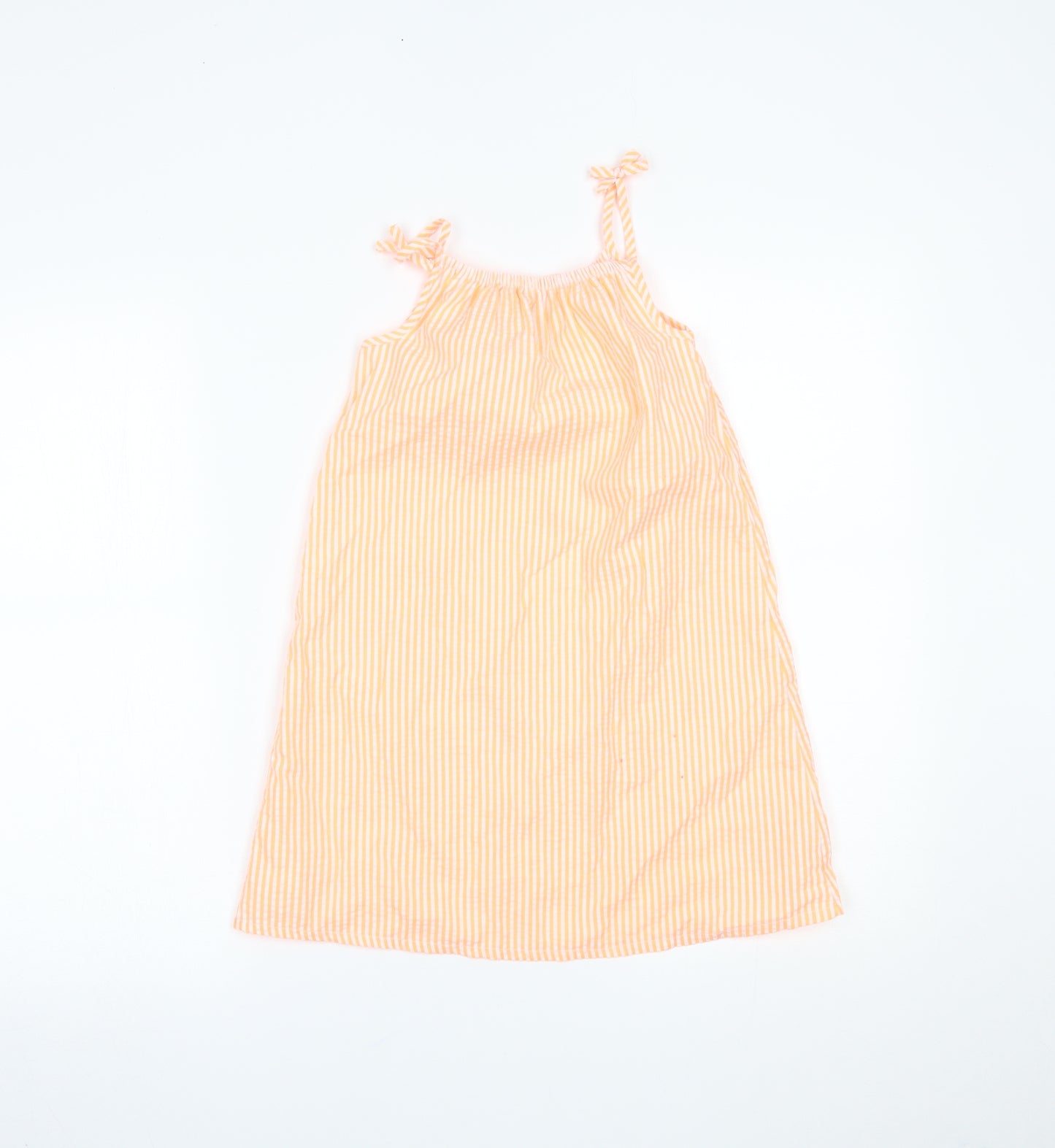 Nutmeg Girls Orange Striped  Shift  Size 7-8 Years