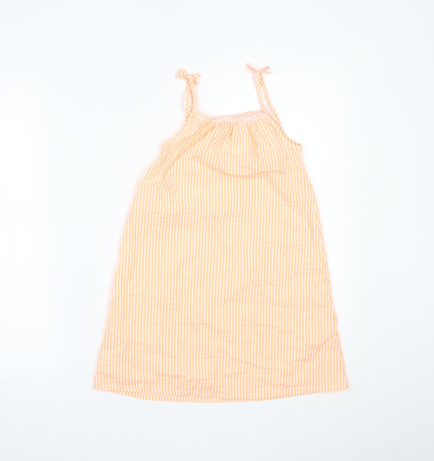 Nutmeg Girls Orange Striped  Shift  Size 7-8 Years