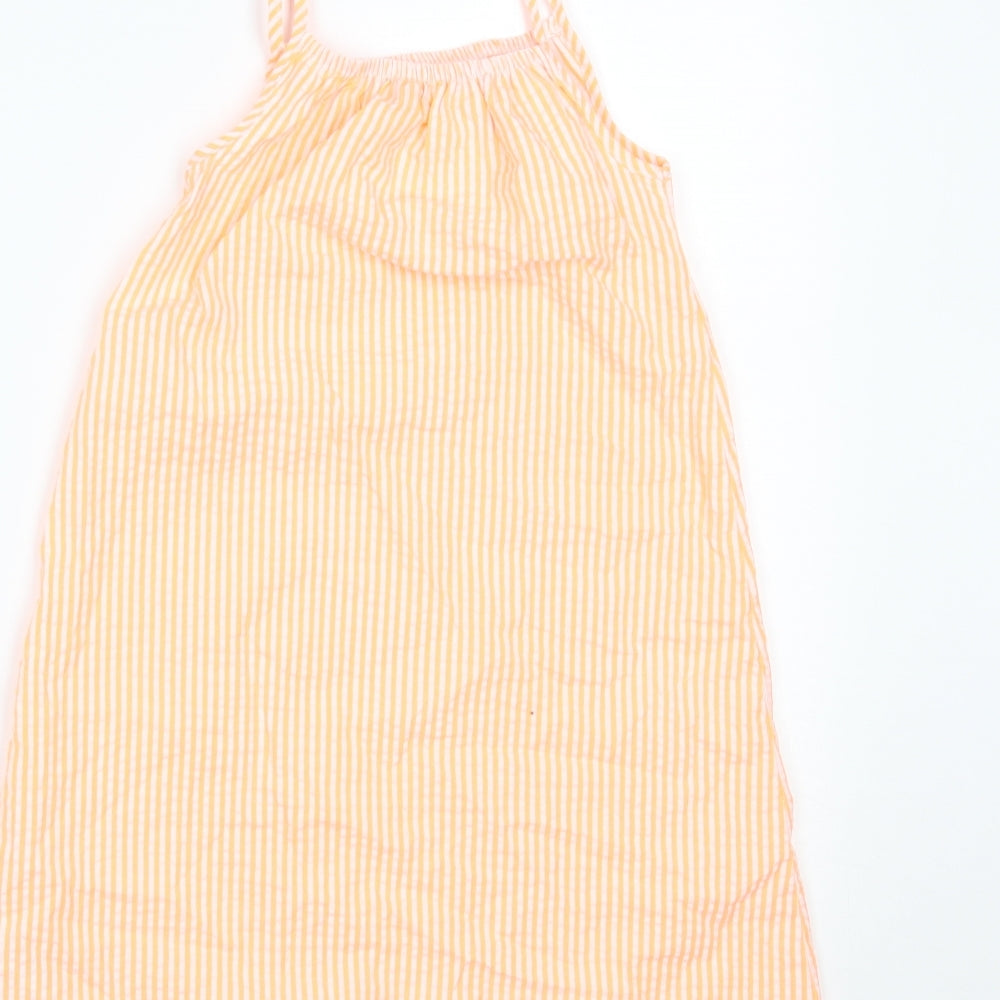 Nutmeg Girls Orange Striped  Shift  Size 7-8 Years