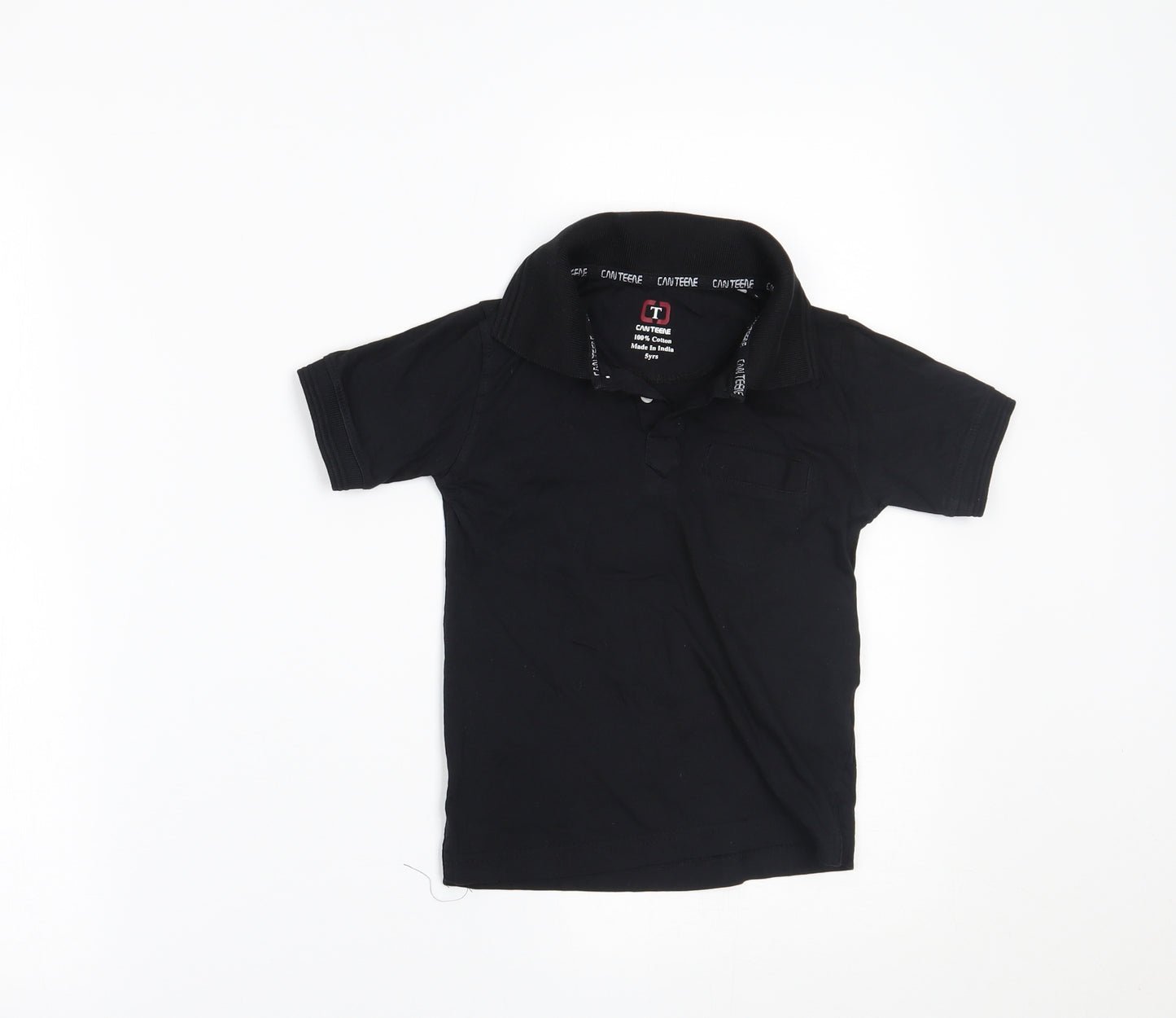 canteene Boys Black   Pullover Polo Size 5 Years