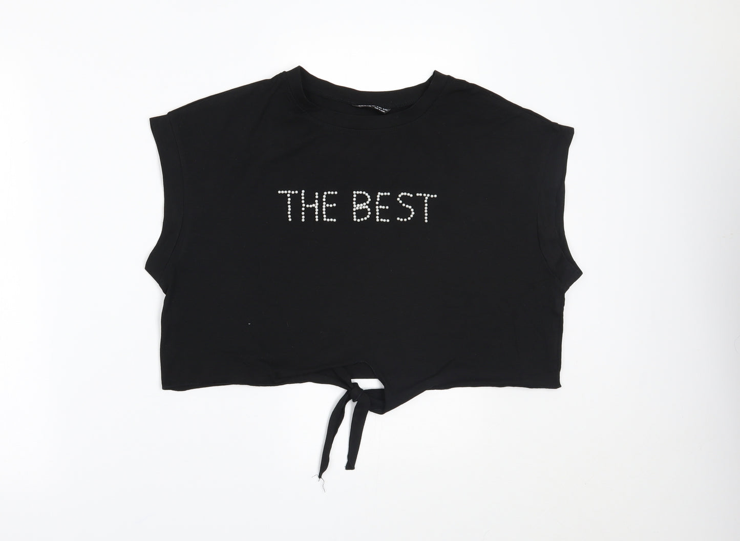 SheIn# Womens Black   Cropped T-Shirt Size L