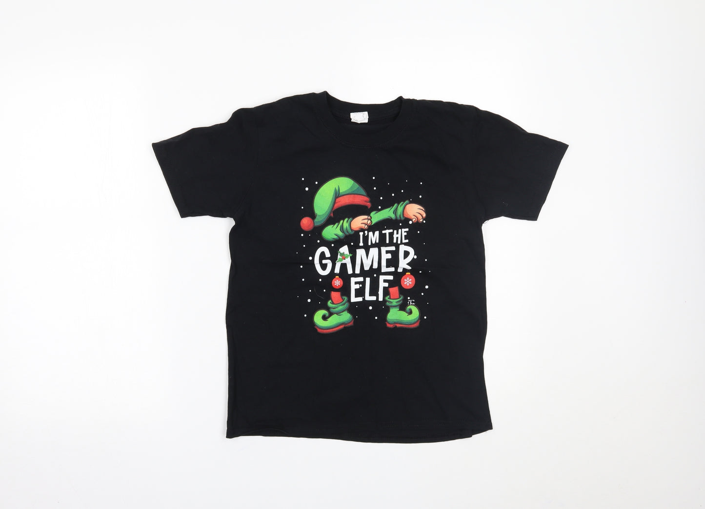Gildan Boys Black   Basic T-Shirt Size L