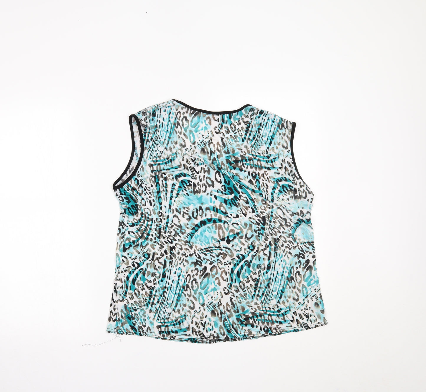 Autonomy Womens Blue Animal Print  Pullover Tank Size 14