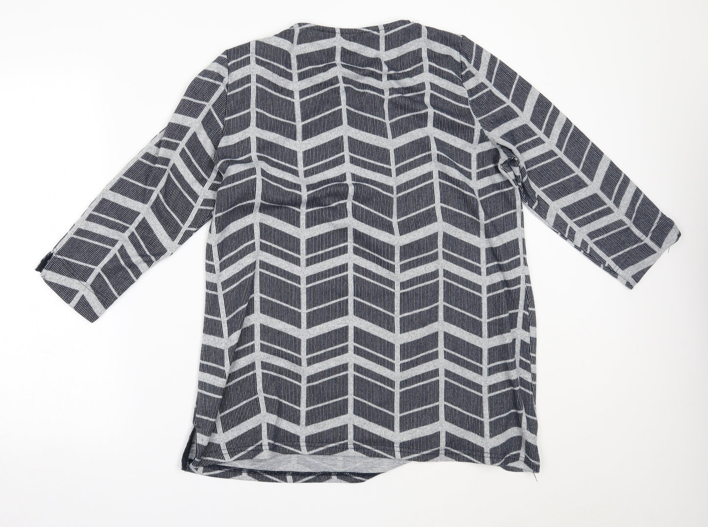 Love Leisure Womens Blue Geometric  Basic Blouse Size 16