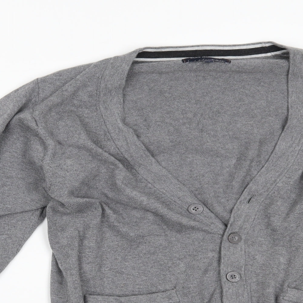 Blue Harbour Mens Grey   Cardigan Jumper Size S