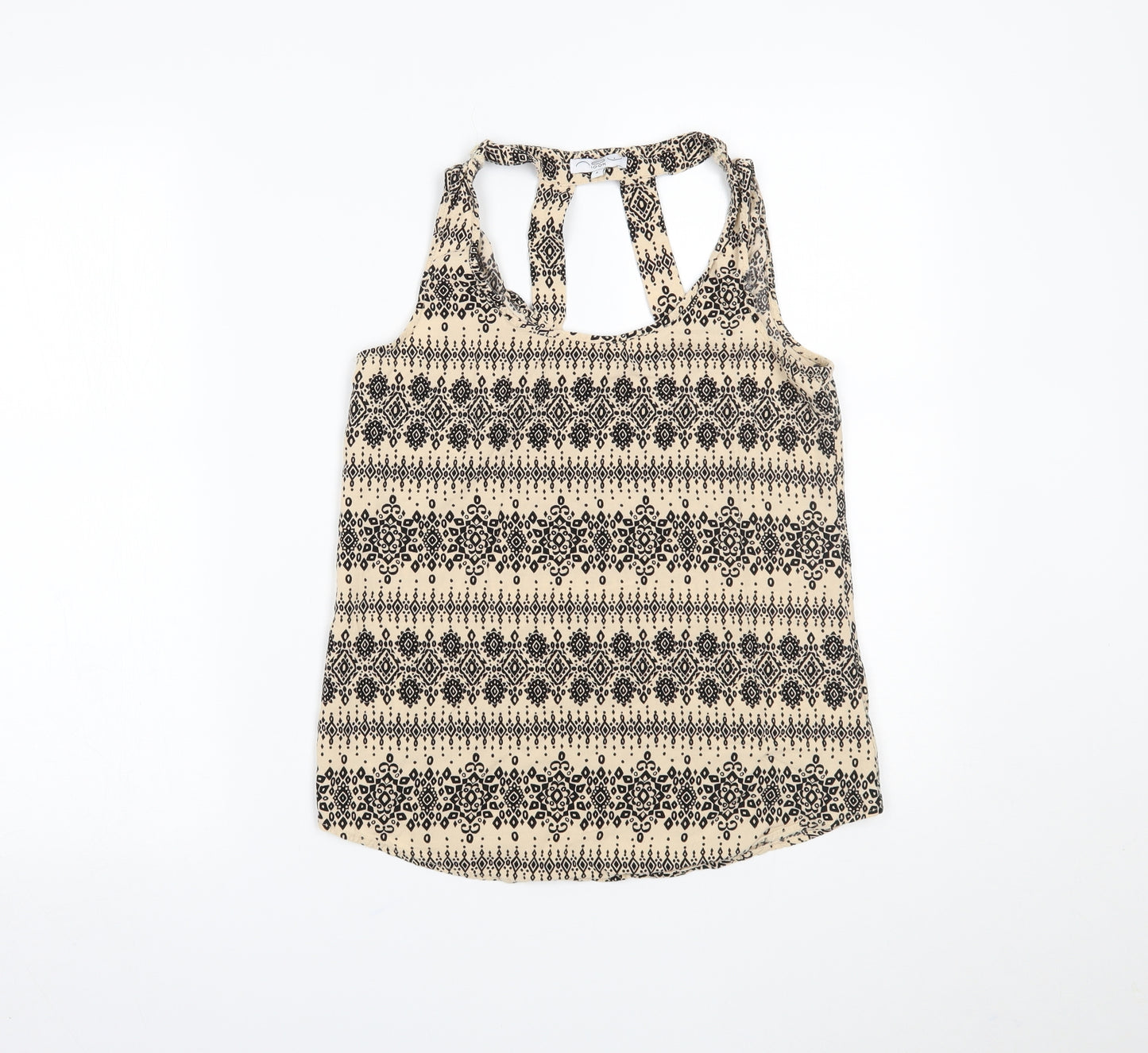 New Look Womens Beige Paisley  Basic Tank Size 8