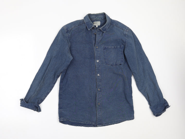 Wezc Mens Blue    Button-Up Size S