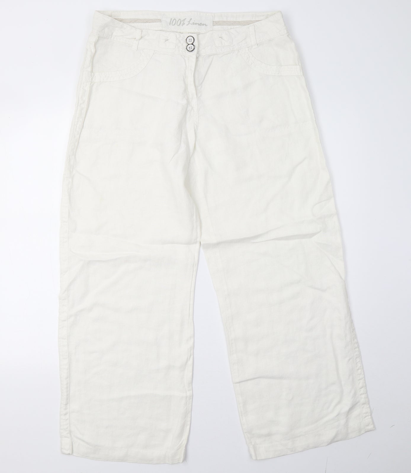 George Womens White   Trousers  Size 14 L29 in