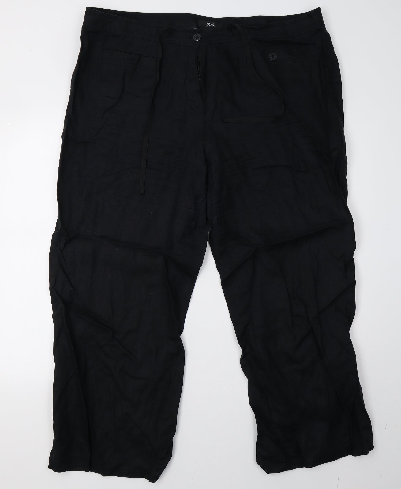 Marks and Spencer Womens Black   Trousers  Size 20 L30 in
