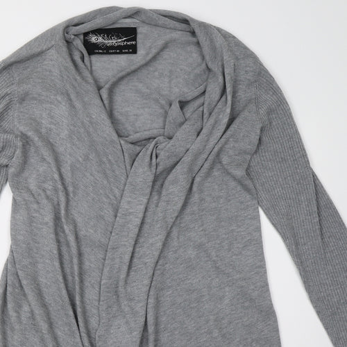 Primark Womens Grey  Knit Cardigan Jumper Size 12