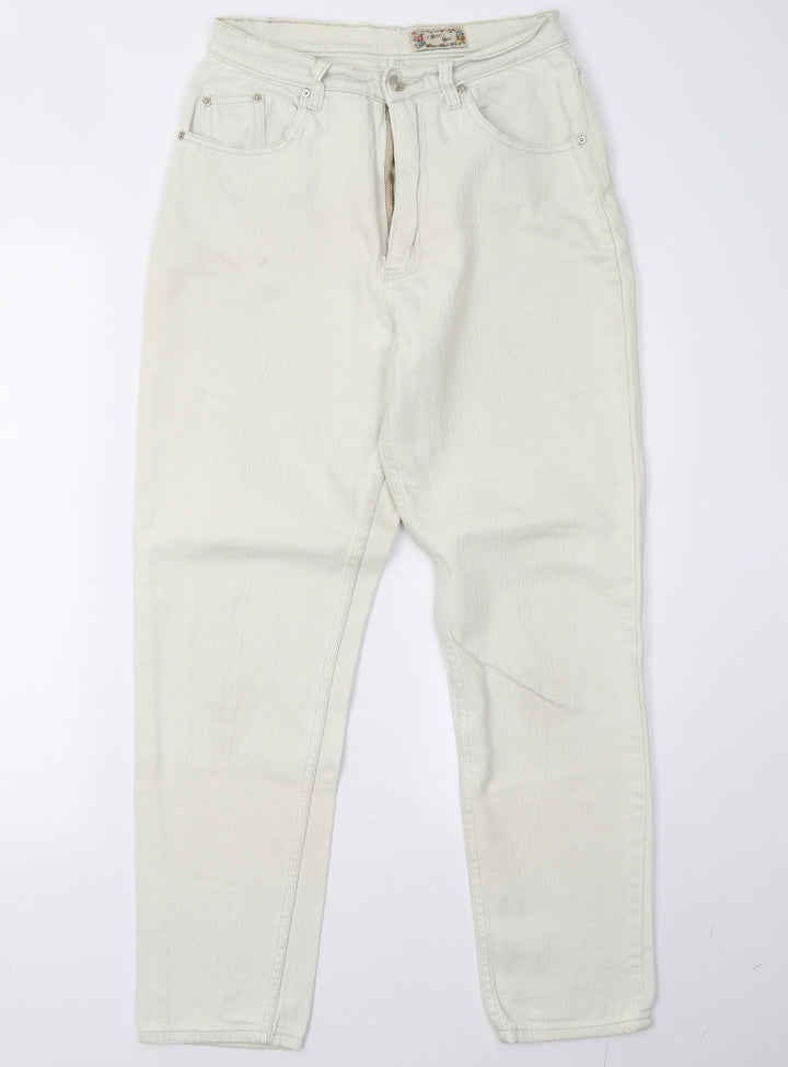 Fleur Bleue Womens Beige  Denim Straight Jeans Size 10 L29 in